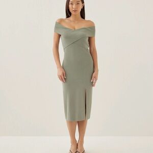 Love Bonito Off-Shoulder Knit Midi Dress